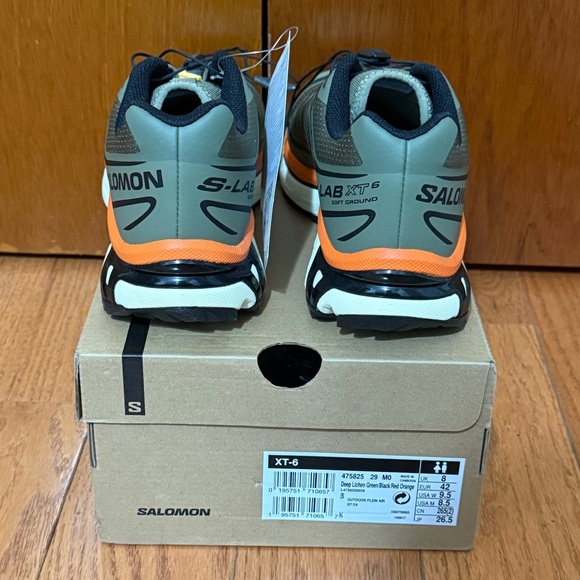 Salomon XT-6 Deep Lichen Green/Black/Marmalade - Size 8.5 Men - Picture 3 of 8
